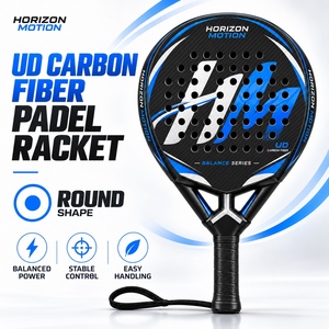 Raqueta de <span class=keywords><strong>Pádel</strong></span> de Fibra de Carbono UD, Forma Redonda, Cara Perforada, Logotipo Personalizado OEM ODM para Clubes y Marca Privada - Product Image 1