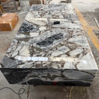 Mesa de Centro de Lujo con Base de Mármol, Diseño Italiano Rectangular Pulido para Sala de Estar o Proyectos de Villas