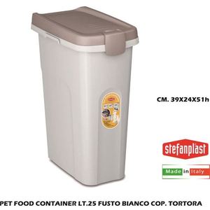 White Drum for Dove Grey Cover Pet Food Container 25 Liters <b>Small</b> <b>Animal</b> <b>Supplies</b> - Product Image 1