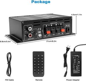 Amplificateur Bluetooth AK-380 avec télécommande 2.0 CH AMP HiFi stéréo aigus basses récepteur Audio FM pour haut-parleur passif barre de <span class=keywords><strong>voiture</strong></span> - Product Image 6