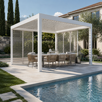 Auvent motorisé électrique en alliage d'aluminium à lames orientables, moderne, pour extérieur, grand modèle, pour gazebo, cour, jardin, villa, patio, Guangdong 2026