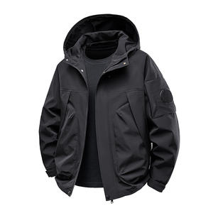 Blouson de moto à capuche Workwear 2025 en toile imperméable, long, décontracté, chaud, coupe-vent, pour homme, mode et confort - Product Image 5