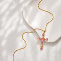 Collier en acier inoxydable plaqué or avec pendentif breloque en zircon cubique, style classique et simple, pour femme, idéal pour mariage, vente en gros SA Jewelry