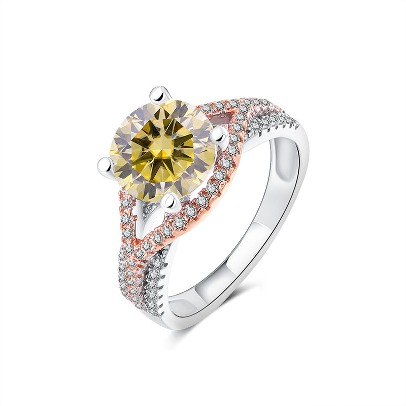 Moissanite jaune citron 2ct + certificat GRA