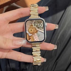 สายนาฬิกาโลหะผสมสังกะสีสุดหรูสำหรับ Apple Watch S10 11 46 มม. Ultra 49 มม. SE 44 มม. 42 มม. 38 มม. สายนาฬิกาสแตนเลสแบบผีเสื้อ - Product Image 4