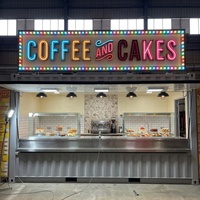 Conteneur maritime de 20 pieds, café industriel, bar préfabriqué, kiosque de restauration rapide avec cuisine commerciale complète