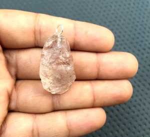 Eautiful Andy hecho 1 Pieces nntreated ough tone ough harm opopper oputile emstone 92,5 Sterling ililver endant - Product Image 2