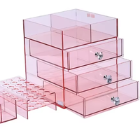 Boîte de rangement en acrylique personnalisée, type tiroir, pour commode, bureau, nail art, bijoux, cosmétiques, rouge à lèvres, étui à maquillage transparent, modèle AW54120