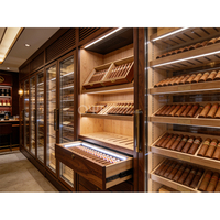 Vitrine de Luxe Personnalisée en Bois pour Magasin de Tabac avec Éclairage, Design de Showroom, Décoration, Humidor, Présentoir pour Magasin de Cigares