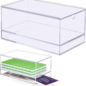 Customized Acrylic Mahjong <b>Box</b> Transparent <b>Stackable</b> for Easy Assembly <b>Storage</b> Organizer Custom Logo for Game Tiles Home - Product Image 1