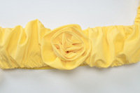 Ensemble deux pièces tricoté deux couleurs pour femmes Ensemble haut et jupe de bikini à fleurs 3D Jolies S-L de plage