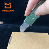 Mini-cutter rétractable en alliage d'aluminium EDC, couteau utilitaire de poche portable pour le déballage et les travaux de sculpture DIY