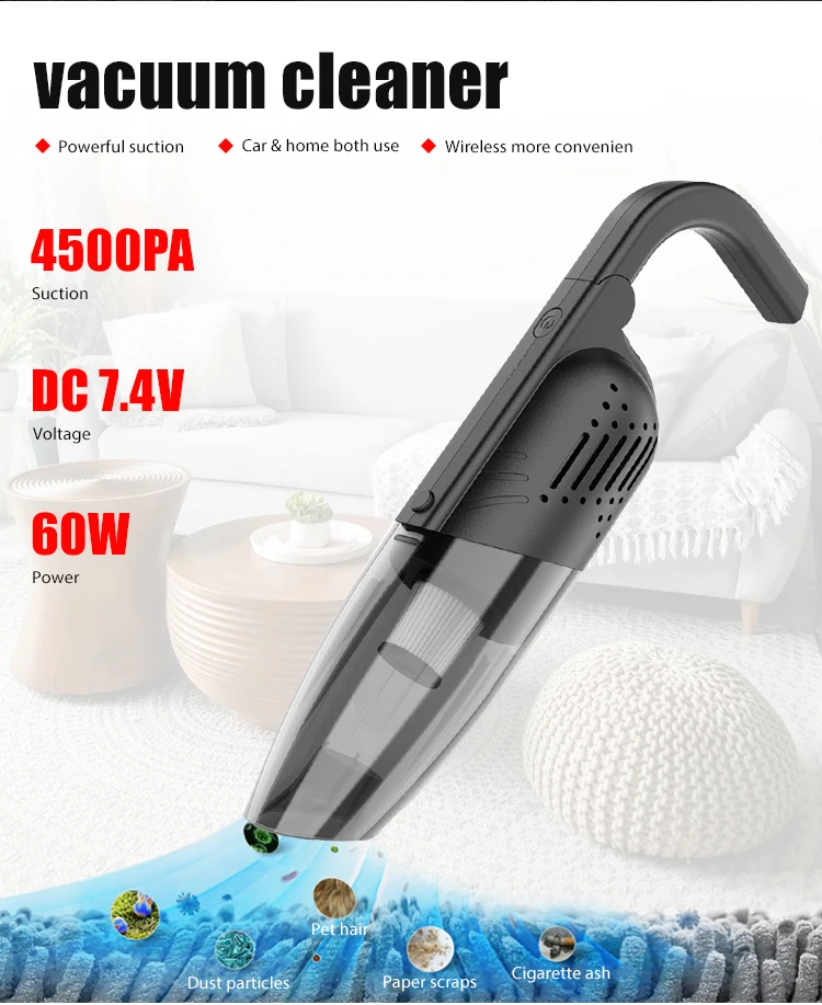 High Quality Mini 4500pa Portable Dry Wet Aspirateur Price New Handheld Vacuum Cleaner