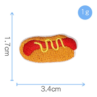Patchs autocollants mignons de petite taille, imitation chips, donuts, pains, hot-dogs, boissons, pour la décoration de vêtements, t-shirts, sacs, chaussures, chapeaux
