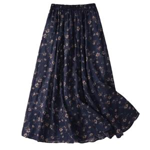 <span class=keywords><strong>Falda</strong></span> de media longitud con estampado de verano para mujer, cintura elástica, informal, delgada, cubierta de <span class=keywords><strong>carne</strong></span>, bolsillo Floral, cintura alta, <span class=keywords><strong>falda</strong></span> acampanada, venta al por mayor - Product Image 5