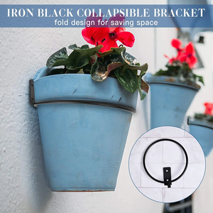 Directe Fabriek Opknoping Bloempot Rek Stalen Beugel Balkon Bloemenstandaard Ronde Metalen Muur Gemonteerde Plantenbak Beugel - Product Image 3