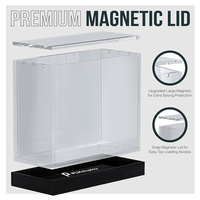 Protecteur de boîte d'entraînement Elite en acrylique résistant aux UV - Matériel 6 mm + 5 mm + 4 x 3 mm 52N+ aimants - Compatible PKMN ETB (base noire)
