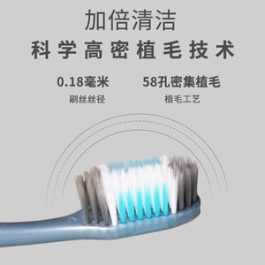 Brosses à dents de qualité supérieure pour adultes, usage domestique, tête de nettoyage en profondeur à 58 trous, poils doux à haute densité, emballage individuel premium - Product Image 1