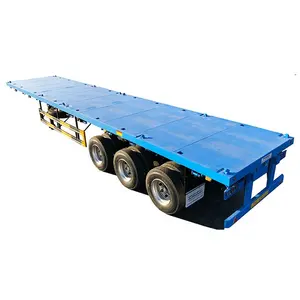 3轴12m铝平板拖车平板平板货物半挂车实用拖车运输集装箱