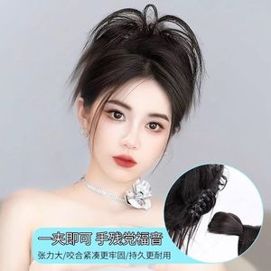 Pinza para el pelo con moño despeinado, peluca de cola de caballo esponjosa de corona alta para mujer, aspecto natural, fácil de usar - Product Image 2