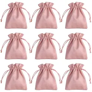 Luxo Super Macio Rosa Velvet Pouch Para Jóias Personalizado Drawstring Velvet Dust Gift Cosmetic Packaging Bag