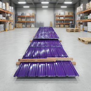 Lámina de Acero Recubierta de Color Púrpura para Techos, Panel de Metal Corrugado para Techos, Revestimiento para Edificios, para Almacenes Industriales - Product Image 2