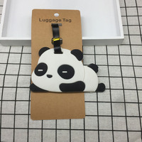 Étiquettes de bagages en PVC souple en forme de panda de Chine, souvenirs touristiques du Sichuan, cartes d'embarquement pour avion, sac de voyage