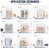 Sacs transparents promotionnels avec logo personnalisé, sacs cadeaux en plastique transparent pour la beauté, sacs de protection cosmétiques en PVC, sacs de shopping, sacs à maquillage, sacs fourre-tout transparents