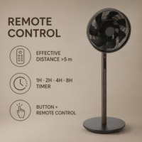 Ventilateur de sol électrique silencieux à hauteur réglable avec moteur BLDC, 12 pouces, télécommande, 8 vitesses, pales en ABS oscillantes, pour usage domestique en intérieur