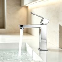 Robinet de lavabo monocommande chaud/froid en acier inoxydable de haute qualité, style classique moderne, à monter sur le plan de travail