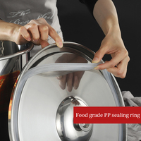 Happycooking – Casseroles en acier inoxydable, faitout métallique élégant avec accessoires de cuisine en acier inoxydable