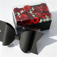Caja de Regalo de Cartón Blanco con Ventana Transparente de PVC para Rosas Navideñas, Caja de Embalaje para Pasteles, Caja de Regalo con Lazo de Cinta, Venta al por Mayor