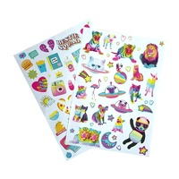 Feuilles d'autocollants Kiss Cut personnalisées en vinyle, impression d'autocollants de dessins animés, étiquettes adhésives imperméables, motifs Licorne, Chaton, Crème glacée