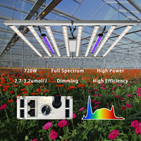 Serre hydroponique Liweida 4FT en aluminium avec éclairage LED à spectre complet 720W UV IR 730nm, dimmable, 10 barres, pour culture intérieure