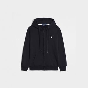 Cárdigan con Capucha de Manga Larga para Hombre, Primavera-Otoño, 100% Algodón, Color Sólido, Logotipo Bordado, Cierre Frontal con Cremallera, Corte Holgado Informal - Product Image 3