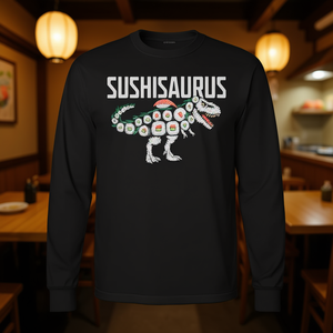 Camiseta de manga larga Sushisaurus Dinosaur Sushi Roll con diseño de comida japonesa - Product Image 3
