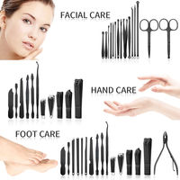 Ensemble de manucure professionnel de 32 pièces, kit de soin des pieds, comprend des coupe-ongles, des ciseaux, des limes, un étui de voyage, parfait pour la maison