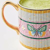 Mug en céramique fine de luxe, mosaïque dorée, bougie à mèche en bois, fournitures de fabrication de bougies DIY, carton pour la rentrée scolaire