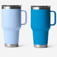 Gobelets isothermes en acier inoxydable de 30 oz avec logo personnalisé, tasse à café de voyage avec poignée portable