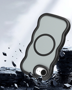Coque de téléphone antichoc à charge sans fil magnétique mate en forme de vague bouclée pour <span class=keywords><strong>iPhone</strong></span> 16E SE 4 2025 - Product Image 2