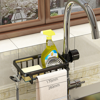 Contrôle de haute qualité sous le support d'évier de cuisine organisateur support douche robinet Caddy support de rangement porte-éponge en métal