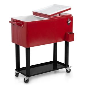 73L Custom Insulated Rolling Ice Chest Cooler Rectangle-Shaped Party <b>Drink</b> Beverage Cart with Rolling Wheels - Product Image 1
