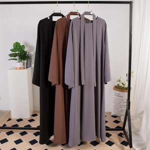 Tinta unita stile marocchino abbigliamento islamico abito Casual Abaya per le donne all'ingrosso Dubai saudita tacchino vestito Abaya - Product Image 3