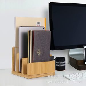 Cross-border wooden minimalist desktop storage rack, <b>solid</b> <b>wood</b> office <b>desk</b>, letter and document rack, student book organizer. - Product Image 2