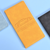 Porte-cartes de immatriculation et d'assurance en cuir PU personnalisé avec logo, fin et gaufré, pour boîte à gants de véhicule