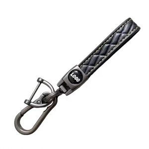 China Wholesale Sublimation Engraving Logo Business Metal Leather Car Keychain Custom Promotional Gifts - Product Image 1