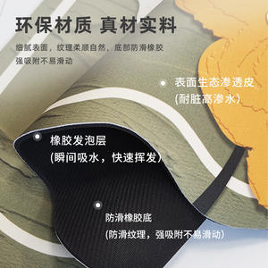 Alfombra de baño floral rectangular antideslizante para uso doméstico en el baño - Product Image 3