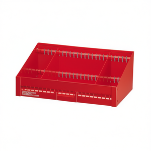 Contenedor de almacenamiento de herramientas rojo con divisores y clavijas para organizar suministros de taller, 12x8x6 pulgadas - Product Image 2