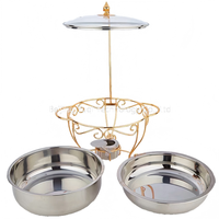 Kommerzieller 4,5L Vergoldeter Edelstahl 201 Chafing Dish - Luxuriöser Buffet-Speisenwärmer mit 24-Stunden-Heizung für Hotel-Catering