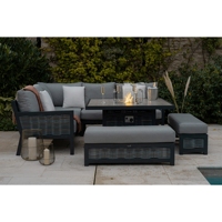 Ensemble de canapés de patio imperméable à l'eau 4 pièces en osier pour le salon en aluminium rotin ensemble de meubles d'extérieur avec foyer